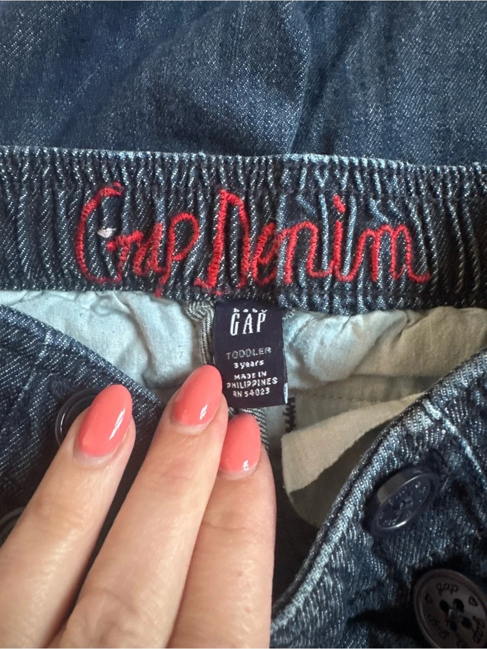 GAP Girls Navy Button-Front Wide Leg Jeans